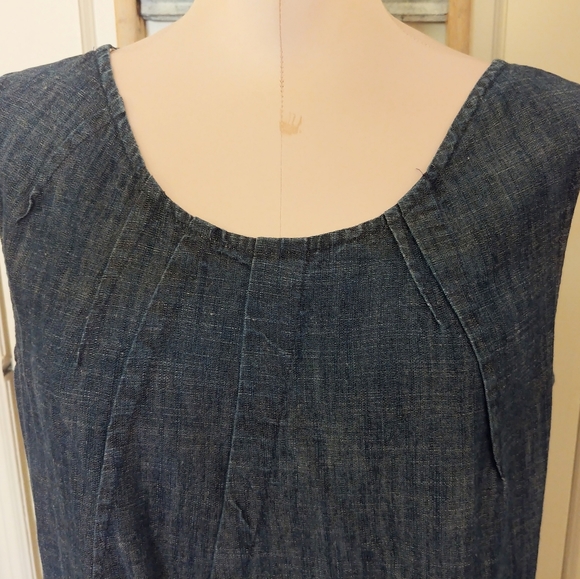 Denim Top Lundstrum Sleeveless Summer Smock Top 10 - Picture 2 of 10